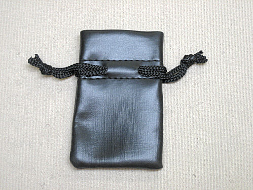 Black Leatherette Drawstring Pouches